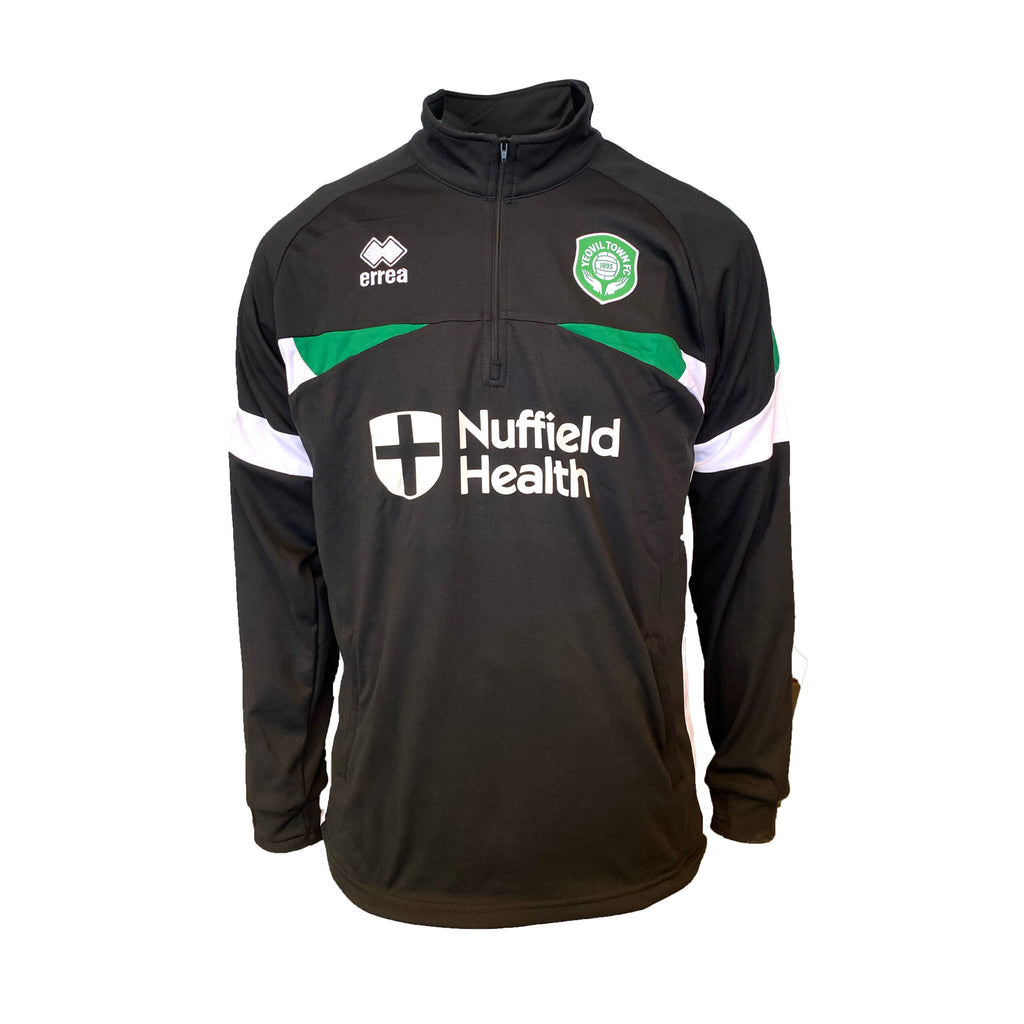 Errea Black 1/4 zip Track top - Junior
