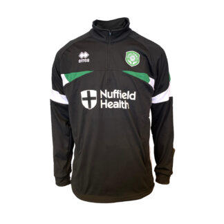 Errea Black 1/4 zip Track top - Adult